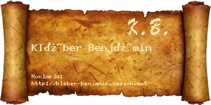 Kléber Benjámin névjegykártya