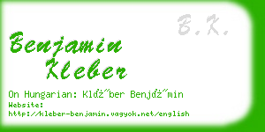benjamin kleber business card